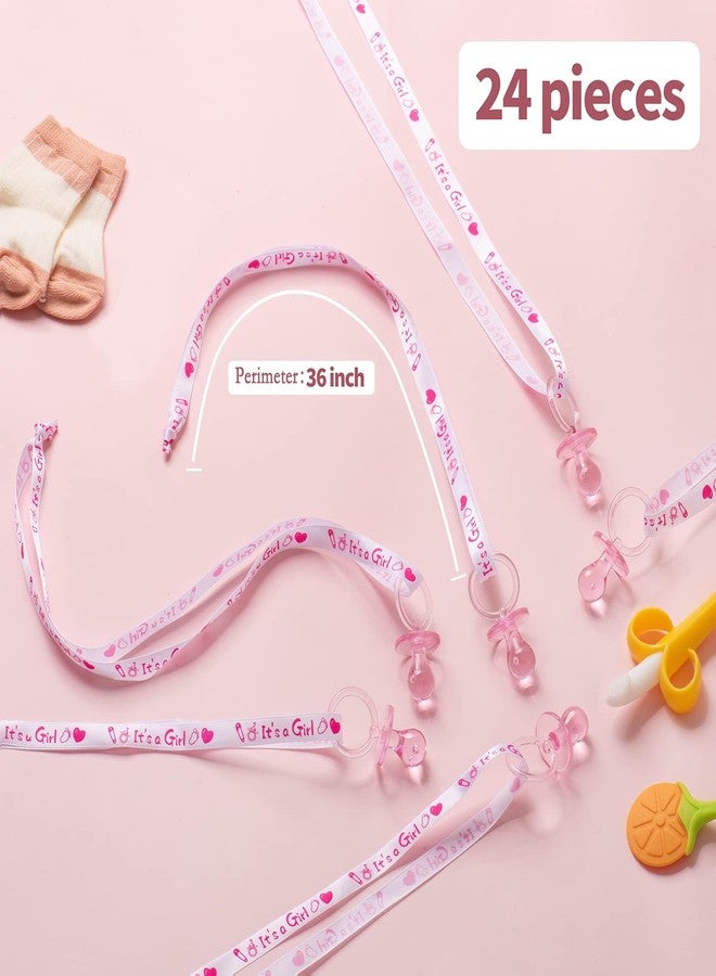 ZYFLSQ 24 Baby Shower Pacifiers Necklace for Girl, 30 Mini Acrylic Pacifiers Charm Party Favors Decorations (Pink) - Image 3